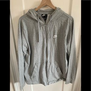 Nike Mens Grey Lightweight Zip Up Sweatshirt XL